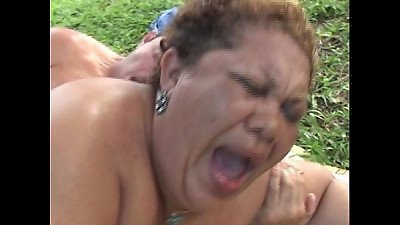 RAndy round babe getting pulverized